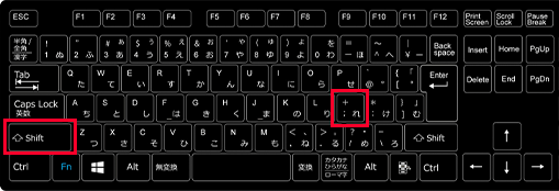 プラス（+）の入力方法