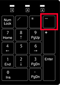 テンキーのマイナスの場所