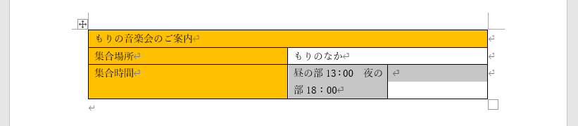 セルが分割された