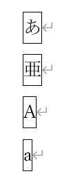 文字の大きさの違い