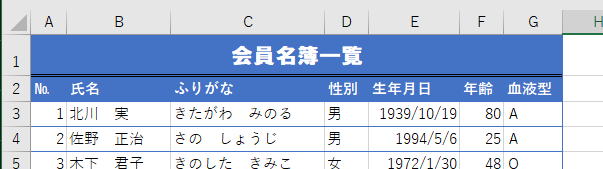 2行目に見出しがある例