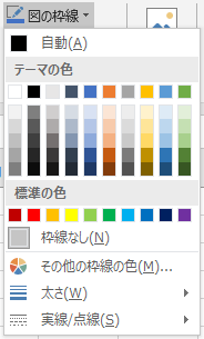 図の枠線のメニュー