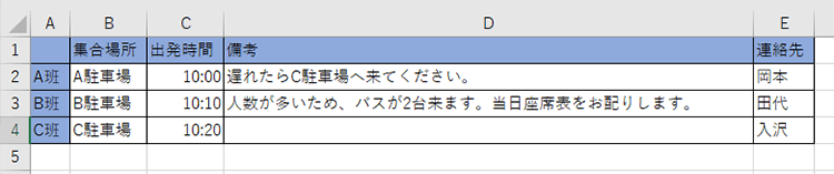 幅を広げすぎて見にくい表