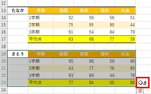 書式の貼り付けをした画像