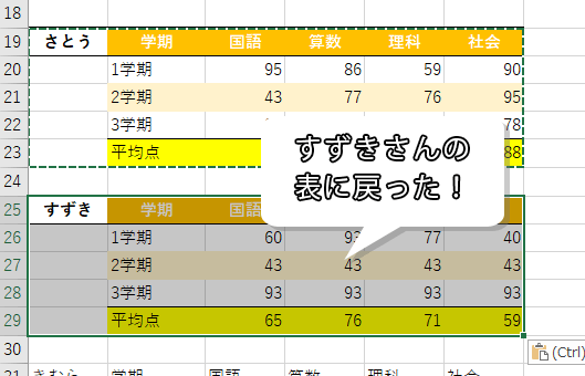 書式の貼り付けができた画像