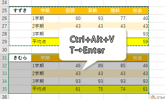 書式の貼り付けができた画像