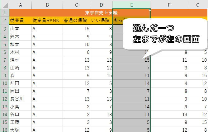 E列を選んだ画像