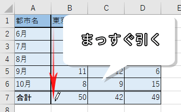 縦に太線を引く画像