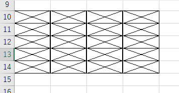 セルの書式設定から実際に枠線を引いた画像