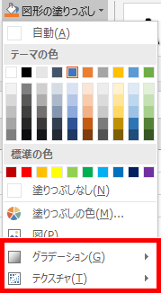 グラデーションとテクスチャの場所