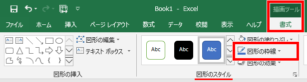 図形の枠線の場所