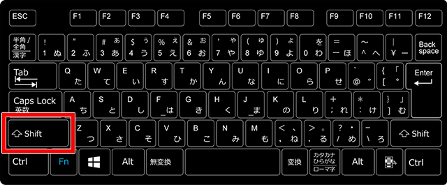 Shiftキーの場所