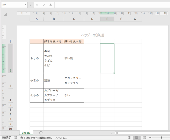 ページレイアウトの表示