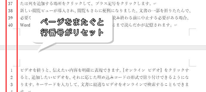 ページで行番号がリセットされた画像