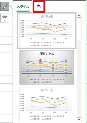 色をクリック