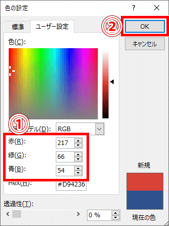 朱肉の色に調整した画像