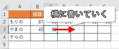 エンターキーで右に移動してくれれば……