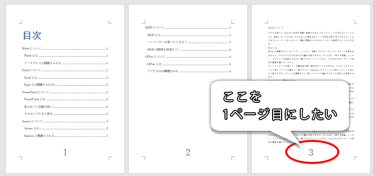 目次が2ページ分ある文書