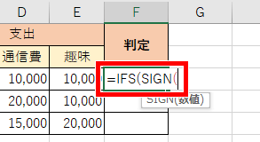 SIGN関数の書き始め