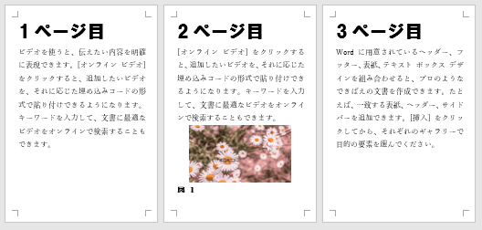 ページ番号が書かれた文書