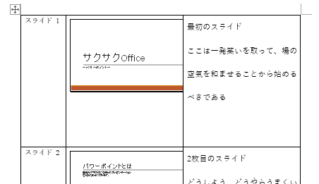 Wordに変換したスライドに枠線を引いた画像