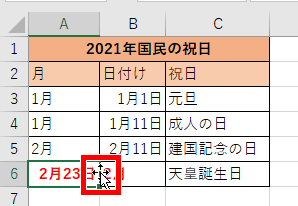 マウスポインタの形が十字の矢印マークになった画像