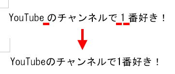 日本語と英数字の文字間隔が狭くなった画像