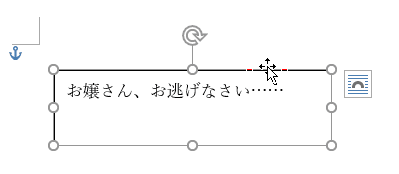 カーソルが十字の矢印に変った画像