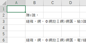 文字化けしたCSVファイル