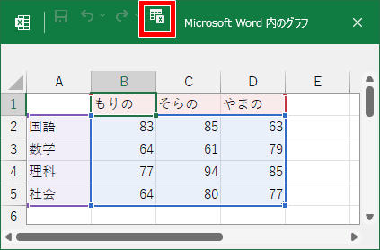 Microsoft Excelでデータを編集の場所