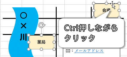 Ctrlを押しながら図形をクリックする画像