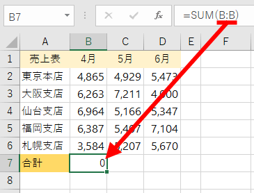 循環参照で正しく計算されなかったSUM関数