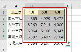 クリックした範囲を範囲指定した画像