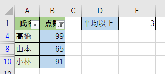 色付きセルのカウントができた画像