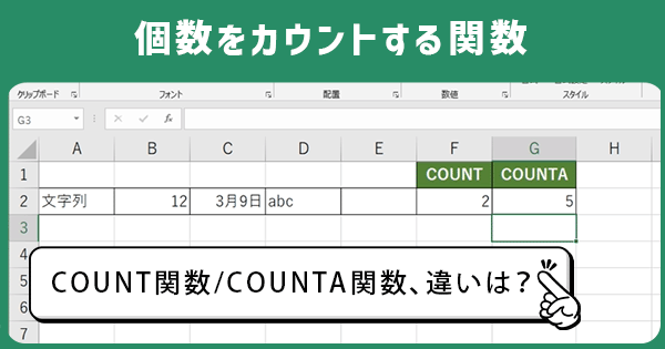 COUNTA関数とCOUNT関数の違い