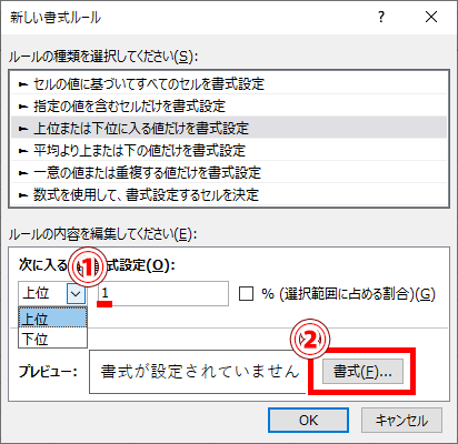 書式の場所