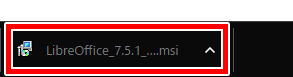 ダウンロードしたLibreOffice