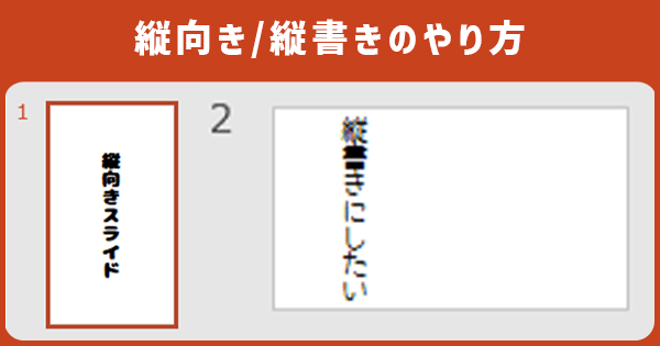 縦向き/縦書きのやり方