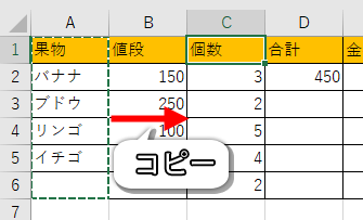 データがあるセルに貼り付ける画像